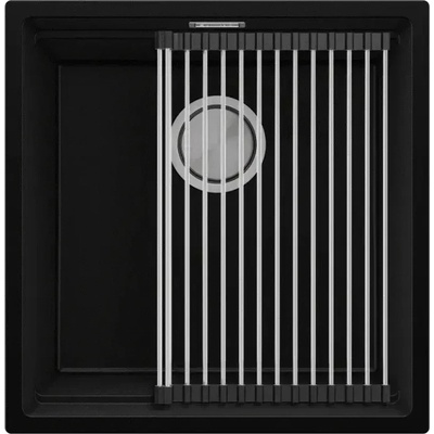 Твоят Стил Черна кухненска гранитна мивка Прага 50 Level Slim XXL 460 x 470 мм