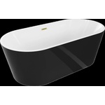 Mexen Luna свободностояща вана 170 x 80 см, бяла/черна, прелив златен мат - 52031708075-55 (52031708075-55)