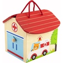 Teddies Domeček dřevěná nemocnice s doplňky 10 ks