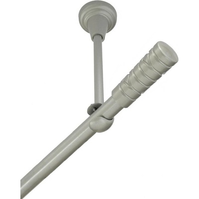 OK-GarnýžeCZ Garnýž kovová jednořadá 16mm Torino stříbrná mat 310 cm do stropu / na tunýlek - bez kroužků