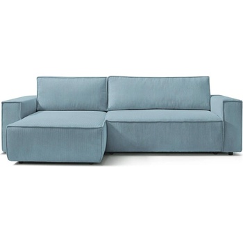 Bobochic Сгъваем/с място за съхранение ъглов диван от рипсено кадифе в цвят мента Nihad - Bobochic Paris (102670)