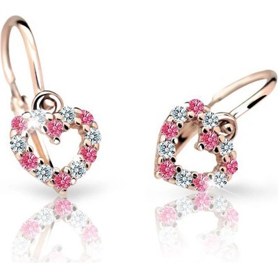 Cutie Jewellery detské náušnice zlaté srdiečka C2157R-Tcf Red