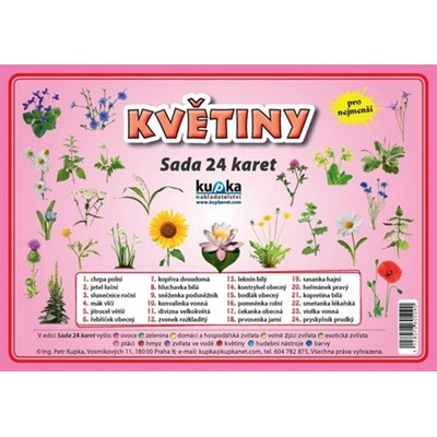Sada 24 karet Květiny