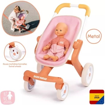 Smoby Бебе Медицинска Сестра: Планетарна количка с колела - розова (7600251224)