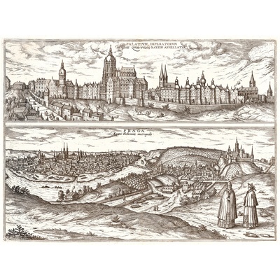 Praha a Pražský hrad - historická veduta (1640) Varianta: 65x50 cm - Na matném papíře