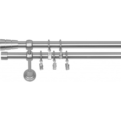 Dekodum Dvouřadá Garnýž Walec Basic 19/19 mm matný chrom 140 cm