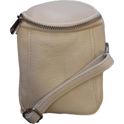 Vera Pelle kožená dámská crossbody kabelka tmavě béžová 7729 mix barev tm.bezova