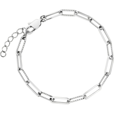 Rosefield Strieborný náramok s kovanou retiazkou JBHCS-J596