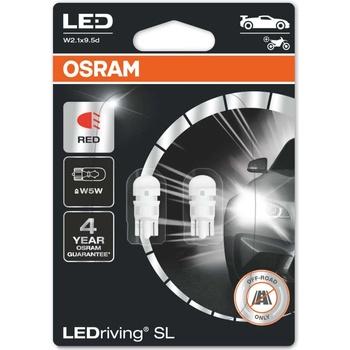 OSRAM Автомобилна крушка Osram 2825DRP, 0.6W, 15lm, W5W, W2.1x9.5d, LED, 2 броя в опаковка (2825DRP)