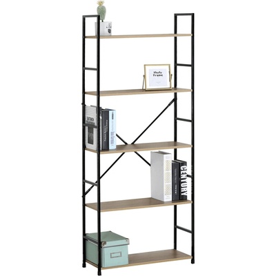 Autronic REGÁL - 5-policový, odlehčený - v dekore dub - šírka 58,5 cm