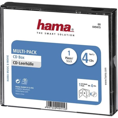 Hama Кутийка за CD/DVD HAMA Multi-Pack 4, прозрачен/черен (49415)