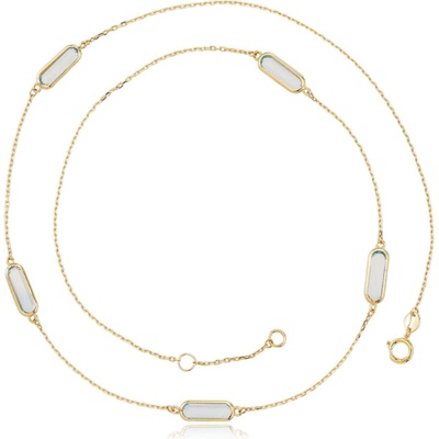 Minet Elegantní zlatý náhrdelník se světle modrými zirkony JMG0156AGN48