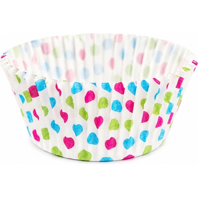 Cake star papírové košíčky na muffiny a cupcakes barevné 50x30 mm 100ks-vzor 3