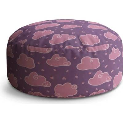 Sablio Taburet Circle Růžové obláčky: 38x48 cm