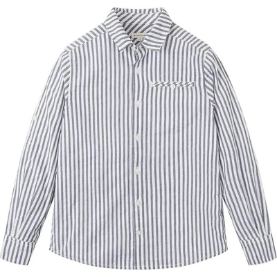 Tom Tailor Риза с дълъг ръкав Tom tailor 1030593 long sleeve shirt - White (Navy White Seersucker Stripe)
