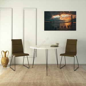 ASIR GROUP Трапезна маса SANDALF 75x90 cм бяла/черна (AS0899)