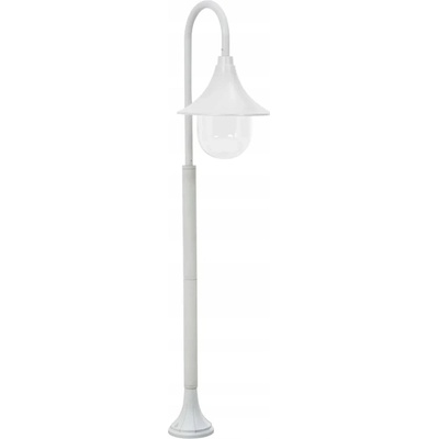 Záhradná lampa na stĺpiku, 120 cm, E27, hliník, biela