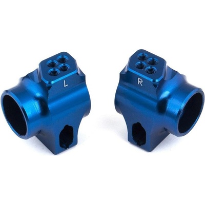 Associated B6 FT modré hliníkové zadní náboje 2 ks