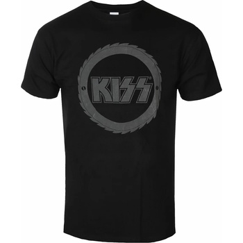 ROCK OFF мъжка тениска KISS - Buzzsaw Logo Hi-Build - ЧЕРЕН - ROCK OFF - KISSTS46MB