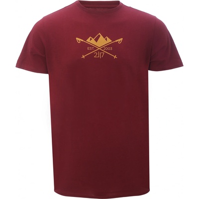 2117 of Sweden APELVIKEN pánské tričko s krátkým rukávem wine red