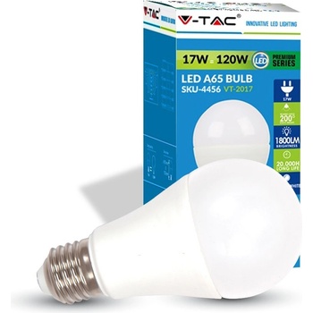 V-Tac E27 LED žiarovka 17W, A65 teplá biela