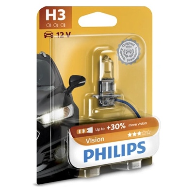 Крушка, дълги светлини PHILIPS H3, 12V, 55W, 3200K, 1450lm, 1 бр