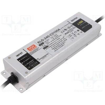 MEAN WELL ELG-240-C2100A Napájecí zdroj: spínaný; LED; 240W; 57÷115VDC; 1050÷2100mA; IP65