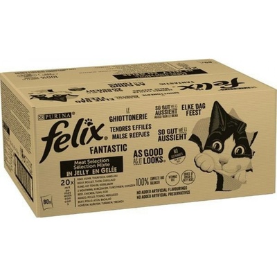 Felix cat Fantastic Multipack masový výběr v želé 80 x 85 g