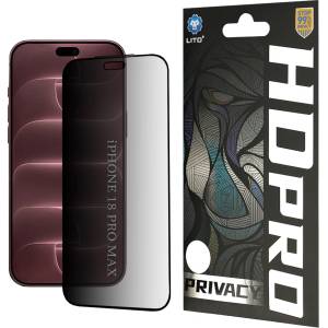 LITO Поверителен стъклен протектор Lito HD Pro Privacy - iPhone 18 Pro Max - Черен