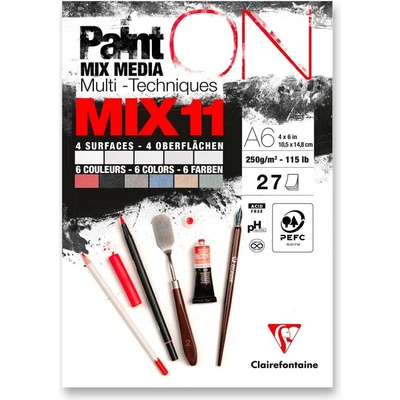 Clairefontaine Blok Paint'ON Mix9 A6 27 listů 250 g