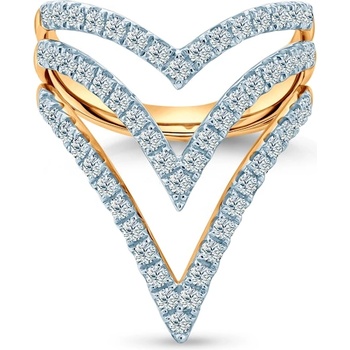 SAVICKI Годежен пръстен Savicki: двуцветно злато, лабораторни диаманти