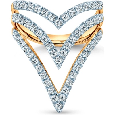 SAVICKI Годежен пръстен Savicki: двуцветно злато, лабораторни диаманти