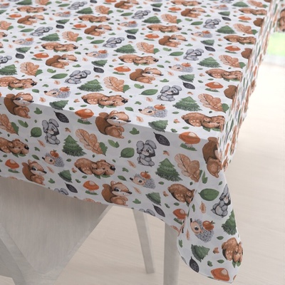 Biante Detský bavlna obrus Sandra SA-282 Veveričky a lesní kamaráti 50x100cm