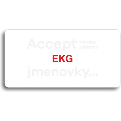 ACCEPT Piktogram EKG - bílá tabulka - barevný tisk bez rámečku
