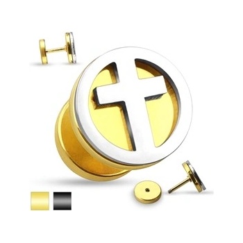 Piercingate falešný piercing kříž PFA00263 černá