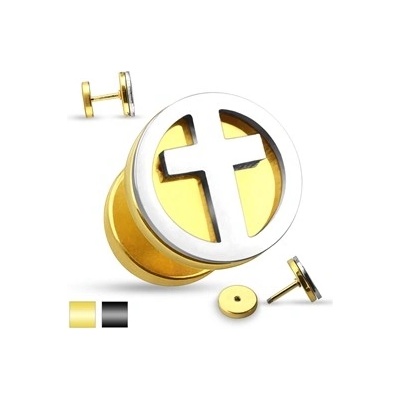 Piercingate falešný piercing kříž PFA00263 černá
