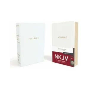 NKJV, Gift and Award Bible, Leather-Look, White, Red Letter, Comfort Print (ISBN: 9780718075163)