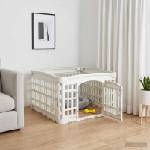 vidaXL Игрална оградка за кучета с 4 панели 60 x 60 x 38 cm Пластмаса (42027213)