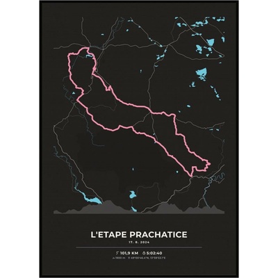 Jen tak z lásky Mapa vaší trasy – plakát z GPX pro běžce, cyklisty i turisty Barevná varianta: Černá, Rozměr plakátu: 50 × 70 cm (tištěný plakát) – Zboží Mobilmania