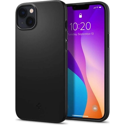 Spigen Thin Fit Case - качествен тънък матиран кейс за iPhone 14 (черен)