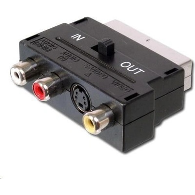 PremiumCord Adapter SCART-3x cinch + S-video s prepínačom IN / OUT