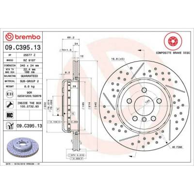 Brzdový kotúč BREMBO 09.C395.13