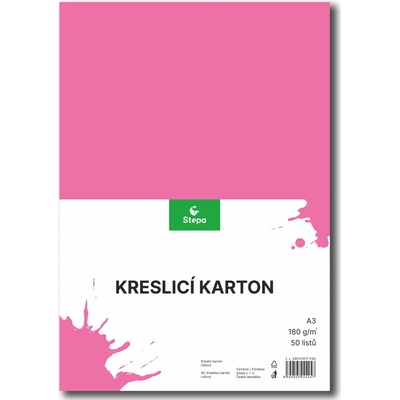 Kreslicí karton A3 - 180g/m2, 50 ks, růžový