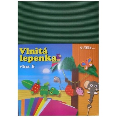 Barevná vlnitá lepenka B4 10ks tmavě zelená