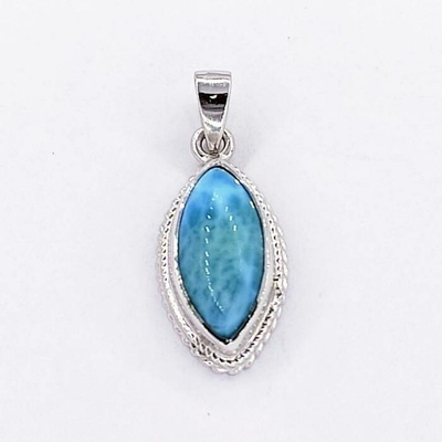 Zlato-Minerály Stříbrný přívěsek larimar SP05902ss