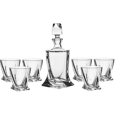Crystalex-BOHEMIA CRYSTAL Куадро Кристал К-т 6 чаши уиски+гарафа 480 мл (560018)