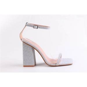 Chic Сандали Chic Women's Open Toe Block Heeled Sandal - Silver