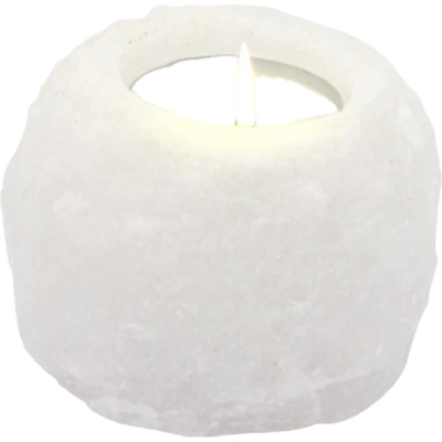 Himalaya Salt Dreams Свещник от хималайска сол Himalaya Salt Dreams - Бял, 400 g (250186)