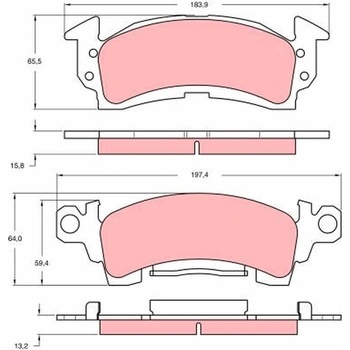 Sada brzdových platničiek kotúčovej brzdy TRW GDB742