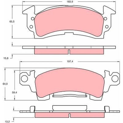 Sada brzdových platničiek kotúčovej brzdy TRW GDB742
